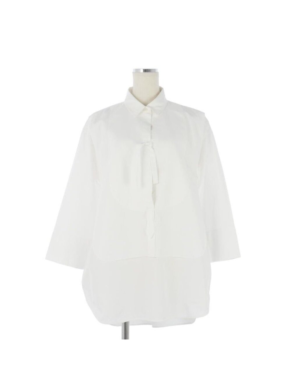 Celine Phoebe Philo Era Tuxedo Long Shirt Three Quarter Sleeve White 38